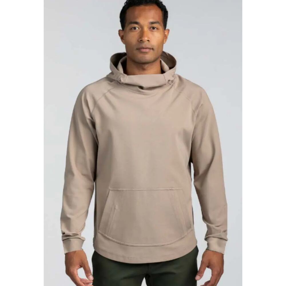 BYLT Premium Basics Elite+ Drop-Cut Pullover Hoodie M Sand Performance Top